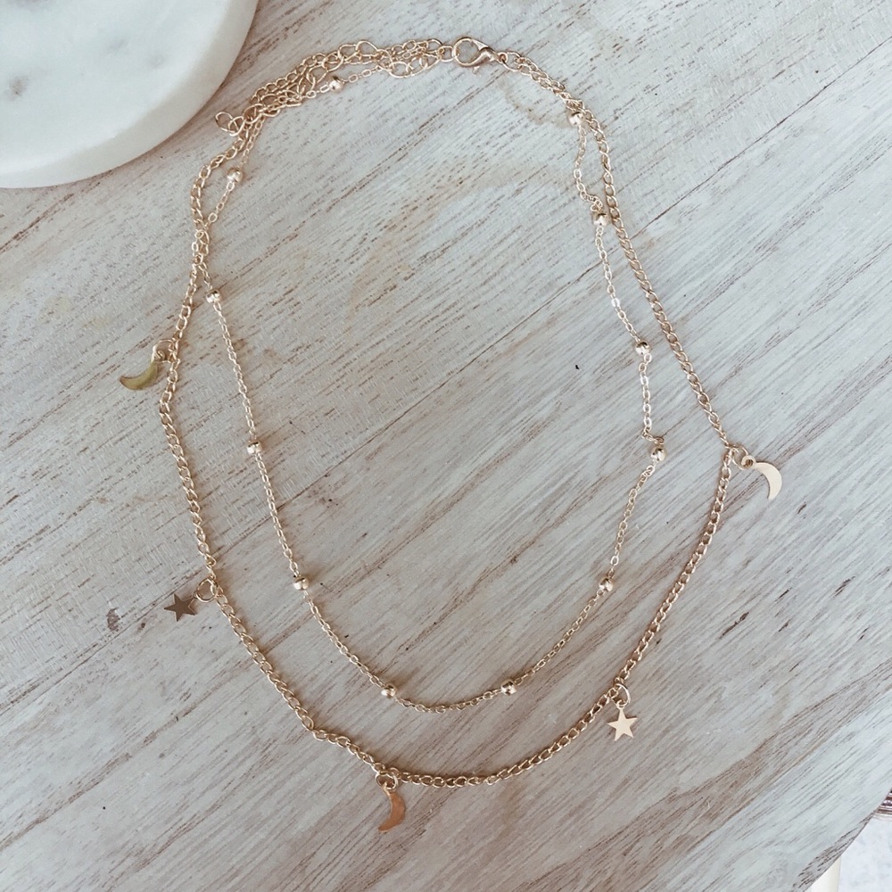 Gold star & moon charm choker necklace βοΈβ‘οΈβ¨ - Picture 5 of 5